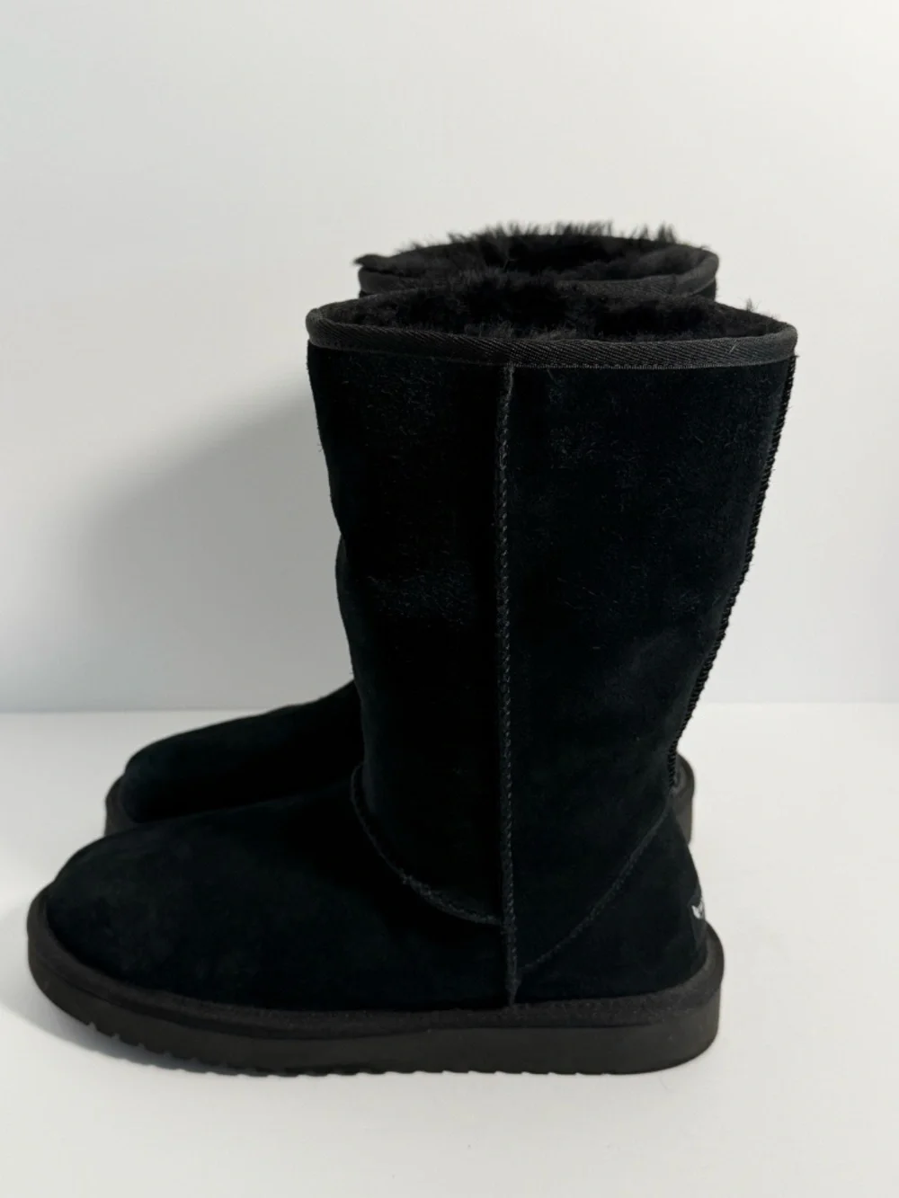 Koolaburra by UGG Koola Tall Black Suede Sheepskin Fur Winter Boots Women's Sz7